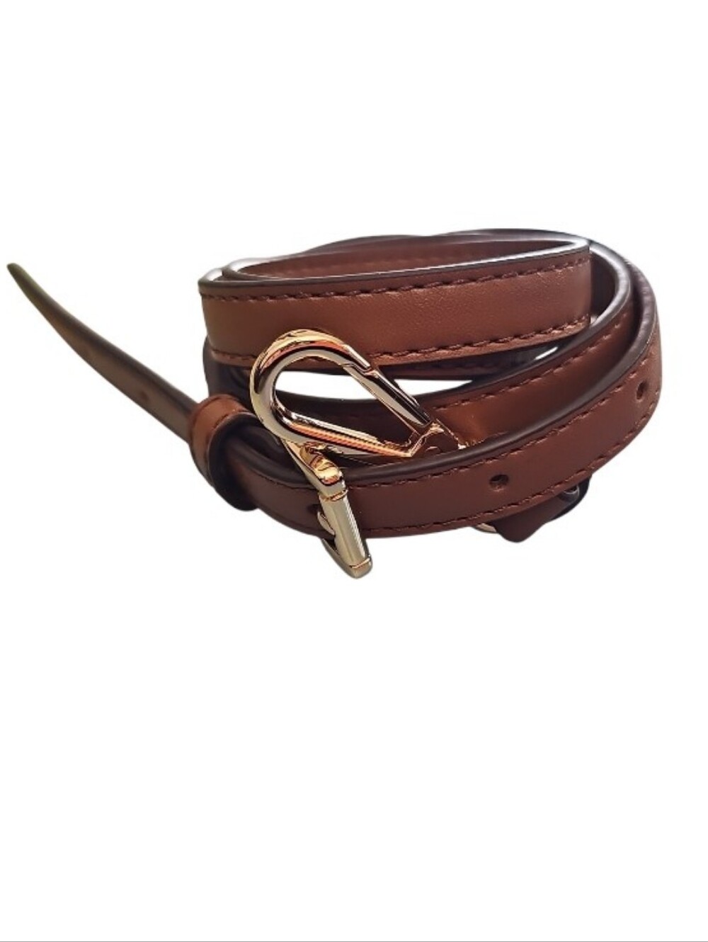 Michael Kors Genuine Leather Replacement Strap Brown Gold Adjustable 36-42 Inch